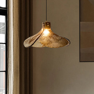Retro Glass LED Petal Shape Chandelier Pendant Light Bedroom Loft Home Light Restaurant Bar Bedroom Coffee Book Bar