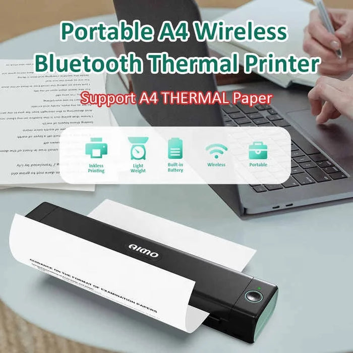 M08F No Ink Portable A4 printer Portable Mini BT Wireless Mobile Thermal Printer