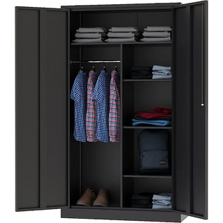 Letaya Metal Storage Cabinets Locker with Lock Door, 72'' Clothing Coat Steel Storage Freestanding Wardrobe for Office, Home