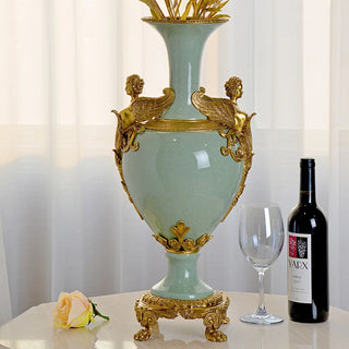 Neoclassical ceramics with large copper vases, handicrafts, home decoration, luxury ornaments