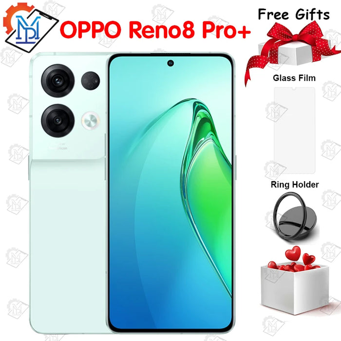 Original OPPO Reno 8 Pro+ 5G Mobile Phone  6.7" Screen 8GB+256GB Dimensity 8100-Max Android 12 Fast Charging 80W NFC Smartphone