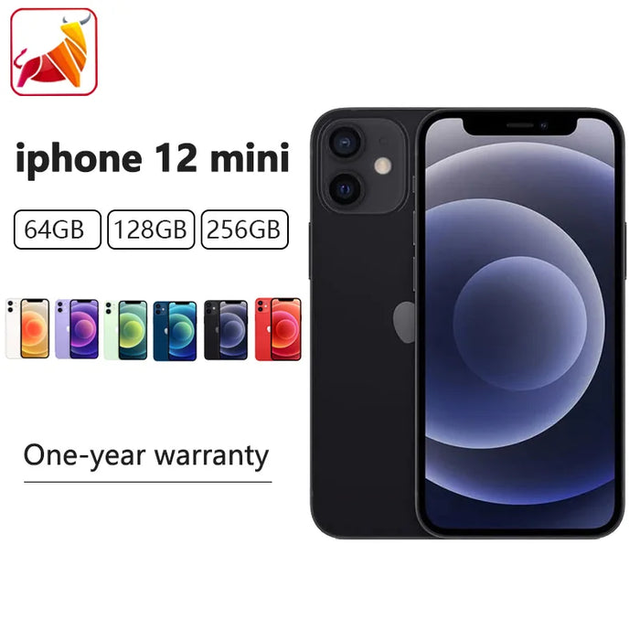 Original Apple iPhone 12 mini 64GB/128GB/256 ROM unlocked 5G 5.4-inch OLED screen A14 biomimetic chip, with Face ID 12MP camera