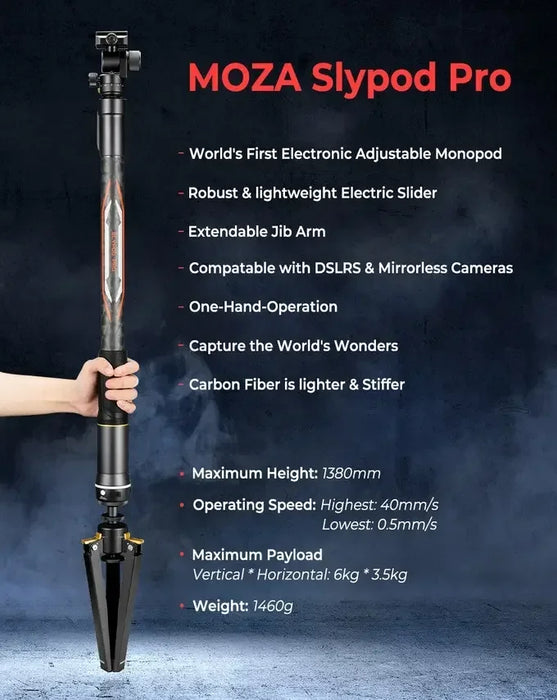 MOZA Slypod Pro Motorized 3-In-1 Monopod Tripod Slider for DSLR Camera Gimbal Stabilizer