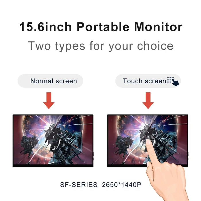 15.6 inch 2K144Hz free sync super thin touch screen Office Gaming IPS External Display Portable