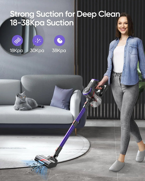 BUTURE 450W 38Kpa Handheld Wireless Cordless Cleaner Vacuum with Touch Display and 1.5L Large Dust Cup