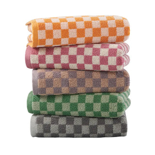 Plaid Towels Set Cotton Yarn-dyed Jacquard Face Towel Absorbent Soft Bath Towel for Home & Hotel Bathroom Towel