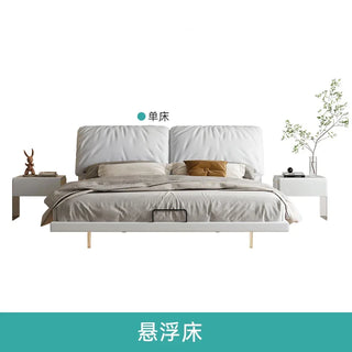 bed Italian extremely simple leather  suspended  simple light luxury network celebrity cream wind