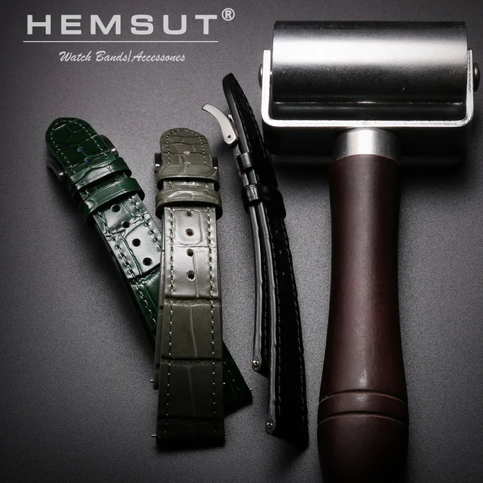 HEMSUT High Quality Genuine Leather Watch Band Quick Release Handmade Cowhide Straps For Men 18MM 20MM 21MM 22MM