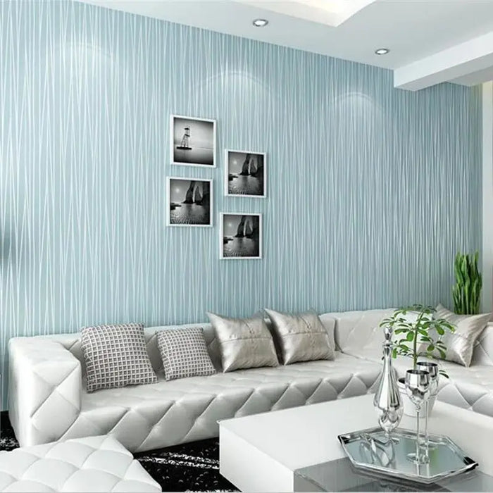 Modern minimalist thickened fine striped plain non-woven wallpaper living room bedroom TV background wall warm hotel wallpaper