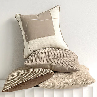 Light Coffee Color Texture Pillow Covers Modern Light Luxury Simplicity Cushion Cover 45*45 Home Sofa Bedside Pillow Cases