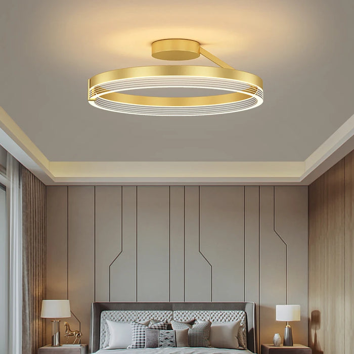 Modern Bedroom Round Chandelier Black Gold Design Home Decoration 2023 Ceiling Lamp For Living Room Kitchen Study Light Fixtures