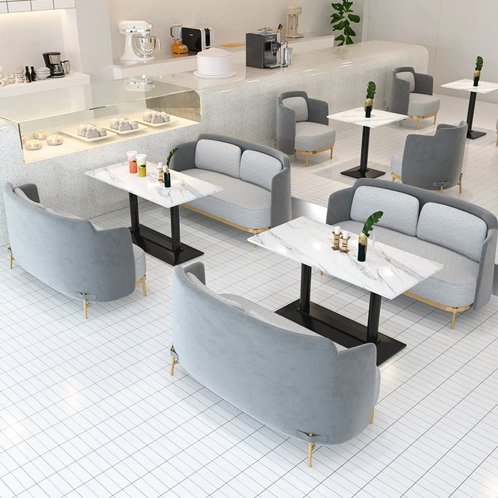 Business Negotiation Dessert Milk Tea Shop Table and Chair Set Western Restaurant Leisure Bar Double Seater Coffee Shop Sofa