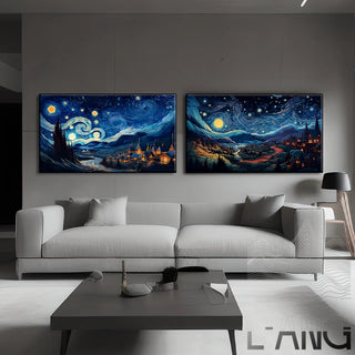 Homage to the master Van Gogh Starry Night canvas painting oil painting art abstract wall art living room decoration Home decor