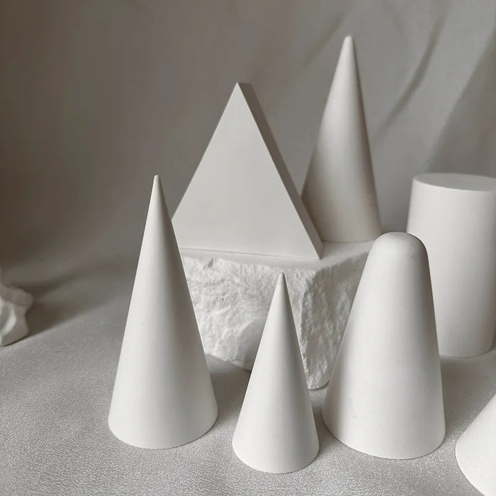 Mini Geometric Conical Gypsum Home Furnishings Photography Props Desktop Display Window Decoration