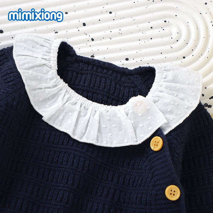 Baby Girls Clothes Sets Winter Casual Long Sleeve Knit Sweaters Shirts+Bottoms Newborn Infant 2pcs Outfit 0-18m Children Costume