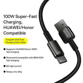Baseus 100W USB Type C Cable For Samsung Pro Fast Charging Wire USB-C Charger Data Cord  For Huawei P30 Realme Oneplus Poco F3