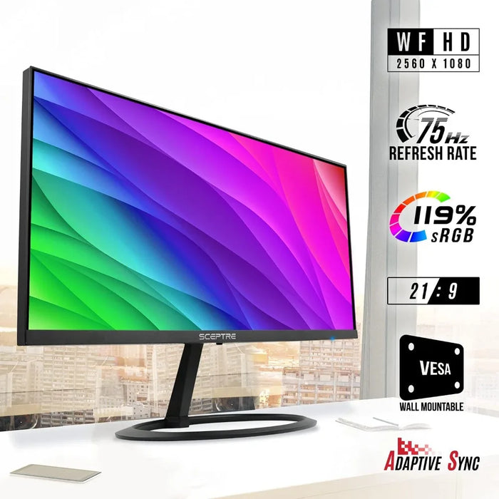 30-Class 29-inch IPS UltraWide Monitor 2560 x 1080 HDMI DisplayPort 119% sRGB up to 300 Lux Build-in Speakers