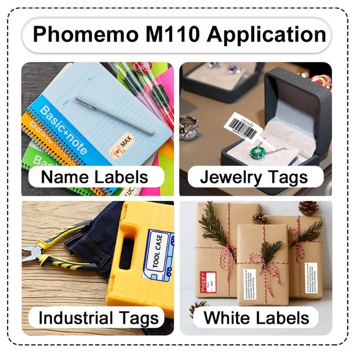 Phomemo M110 Label Printer Portable Mini Wireless Thermal Label Maker Phomemo Printer for Labeling