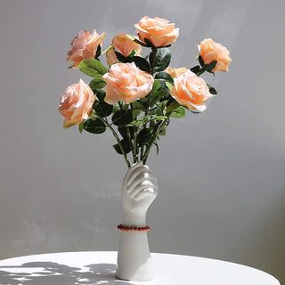 Nordic Style Ceramics Vase Modern Creative Hand Vase Flowers Arrangement Home Decor Office Desktop Living Room Ornament Gifts