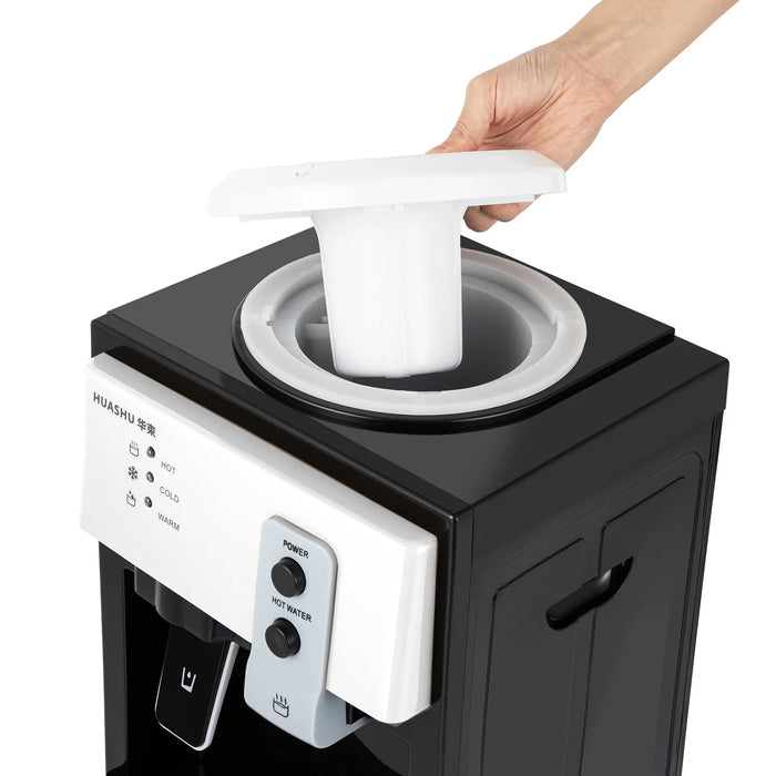 5 Gallons Countertop Hot and Cold Water Dispenser 3 Temperature Settings Top Loading Drinking Machine Home Office Use