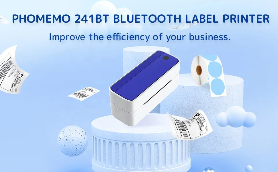 Phomemo 241BT 4x6 Thermal Shipping Package PM241BT Thermal Label Printer For Shipping Online Business