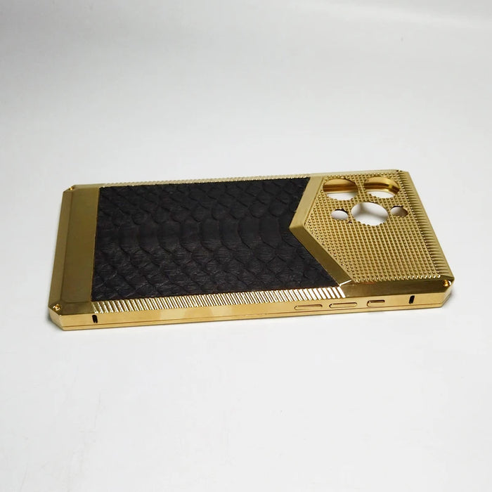 2-in-1 exquisite carving technology mobile phone shell python skin custom mobile phone high-end protective shell