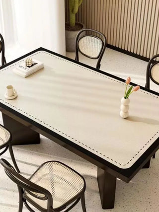 Minimalist Dining Table Mats Black White Insulation Mat Anti-scratch Cuttable Desk Mats Waterproof Oil-proof Kitchen PVC Mat IG