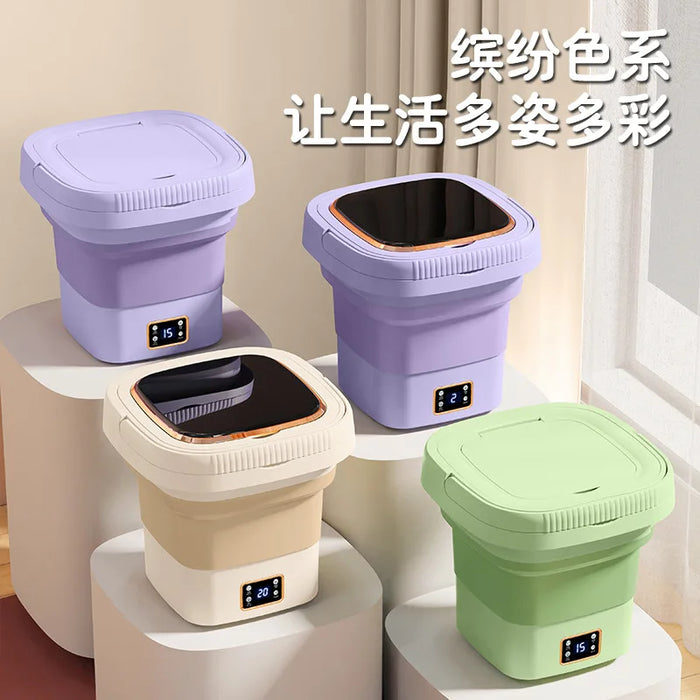 Digital Display Screen Folding Washing Machine 9L Small Automatic Portable Baby Underwear Mini Washing Machine With Dryer