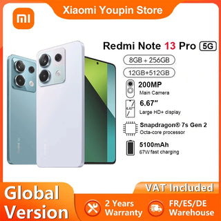 Xiaomi Redmi Note 13 Pro 5G Global Version Smartphone 6.67" AMOLED display Snapdragon 7s Gen 2 200MP OIS Camera 67W Charge