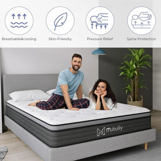 Full Mattress,10 Inch Hybrid Mattress with Gel Memory Foam,Motion Isolation Individually Wrapped Pocket Coils Mattress