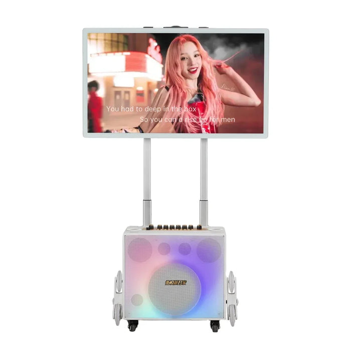 Portable Outdoor System 32 Inches Screen RMS 110W Camping Equipment Karaoke Speakers with Disco Light