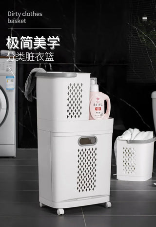 Dirty Clothes Basket Ins Clothes Storage Basket Household Classification Laundry Basket Bathroom Storage Shelf Layered