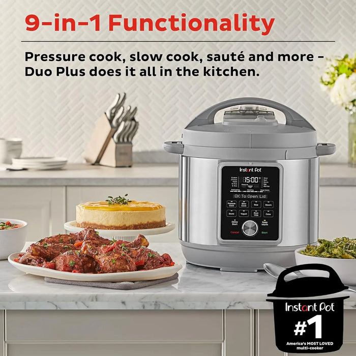 Instant Pot Duo Plus, 8-Quart Whisper Quiet 9-in-1 Electric Pressure Cooker, Slow Rice Cooker, Steamer, Sauté