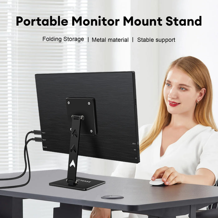 ZEUSLAP Rotating Portable Monitor Desk Metal Stand Holder For VESA Mount monitor