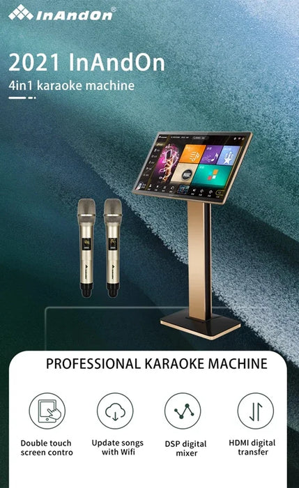 21.5 4in1 2T Home Karaoke System Portable Wifi Wireless Touch Screen Speaker Karaoke Player