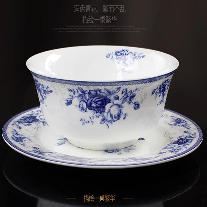 Dinnerware Sets Chinese household porcelain dishes set  56 pieces