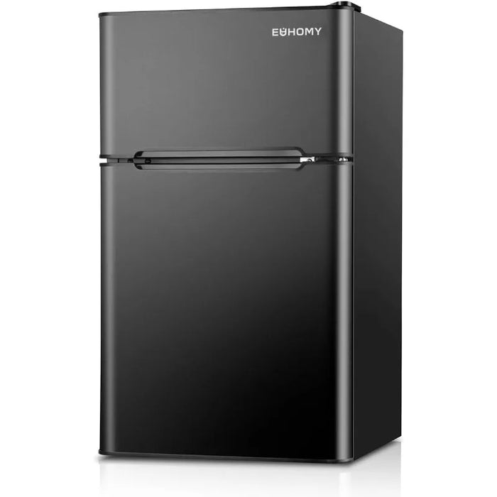 EUHOMY Mini Fridge with Freezer, 3.2 Cu.Ft Mini Refrigerator, Dorm Fridge with 2 Door For Bedroom/Apartment/Office-Food Storage