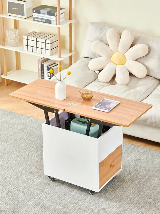 50X40 Nordic style mini lifting coffee table mobile storage telescopic multi-function coffee table dining table dual-purpose