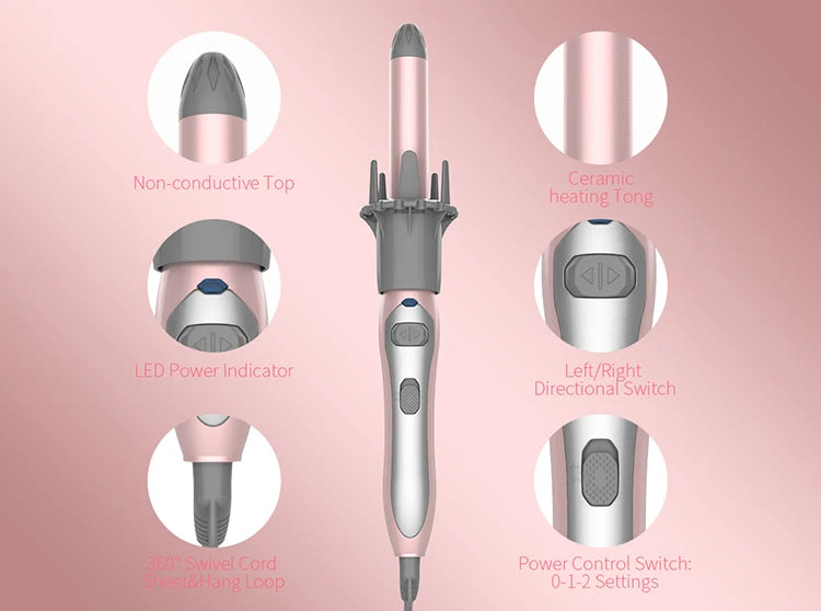 Professional Best Automatic Rotating Steam Ceramic Hair Curler Curling Iron