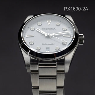 PX1690-2A 37MM Proxima Vintage Men Automatic Mechanical Watches PT5000 Sapphire Stainless Steel Enamel Dial 20Bar 2023 New