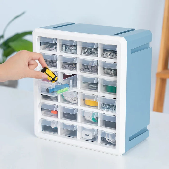 Desktop Lego Organizer Box Building Blocks Classification Plastic Box Small Particle Parts Grid Transparent Medicine Pill's Box