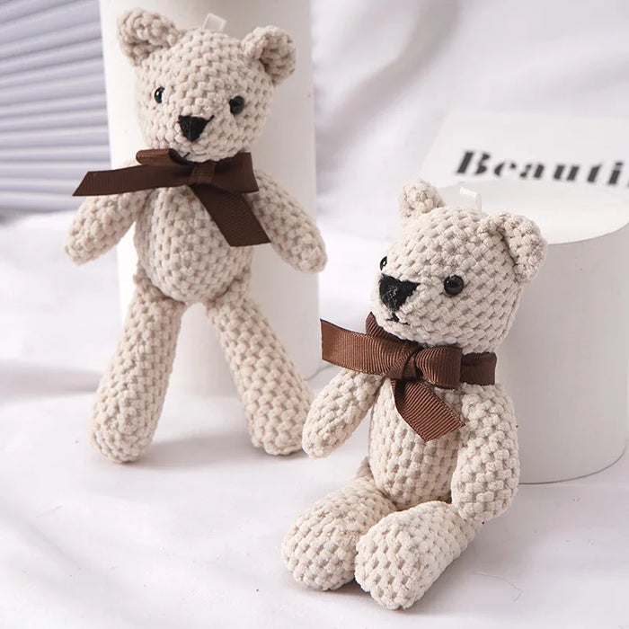 15CM Bear Stuffed Plush Toys Baby Cute Dress Key pendant Pendant Dolls Gifts Birthday Wedding Party Decor 1pcs