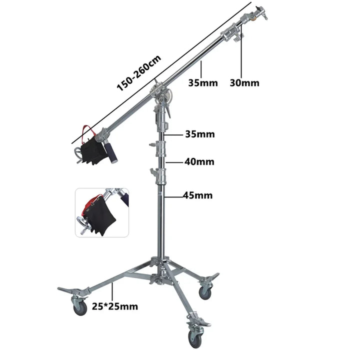 Heavy Duty Light Stand Arm Boom Load 5KG Sandbag Tripod For Film TV  Studio Video Photography Equipment