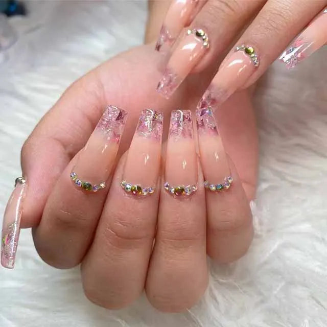 Custom Design Decorative Patch Nails Young Lady Acrylic Nails Long Ballerina Supplier