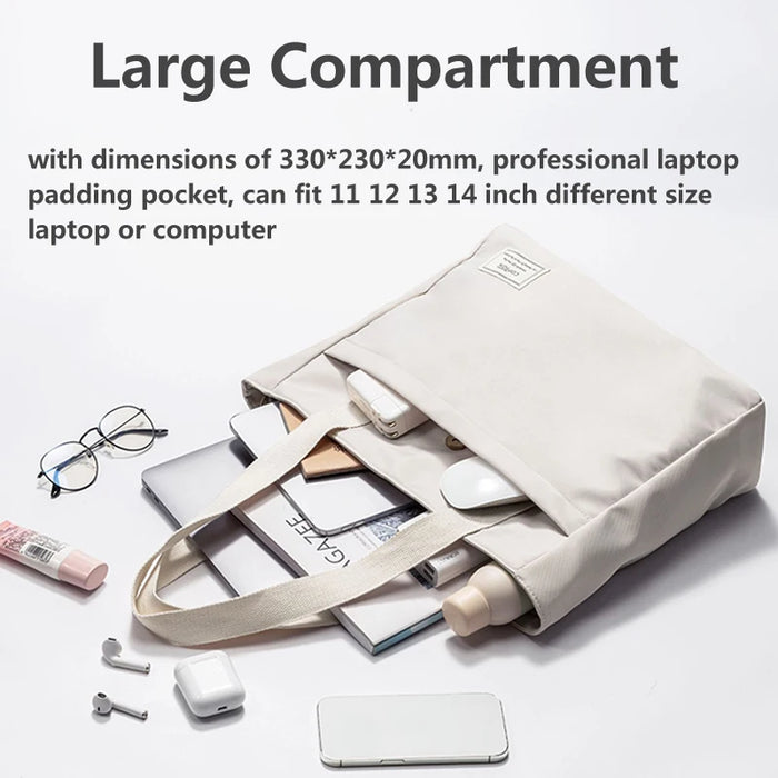 Shockproof Canvas Women Laptop Tote Bag 14 inch for Macbook Air Pro Huawei Dell ASUS Acer XiaoMi HP Notebook Handbags Briefcase
