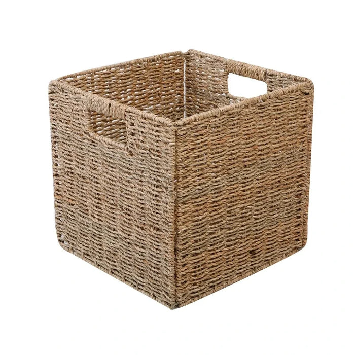 Woven Cube Foldable Storage Bins Basket Organizer With Handle Organizing Collap Laundry Cube Furniture Shelving In Closet Basket