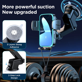 Joyroom Dual Coil Car Phone Holder 15W Automatic Fast Wireless Charger Phone Holder Car Mount For iPhone Sumsang Foldable Galaxy