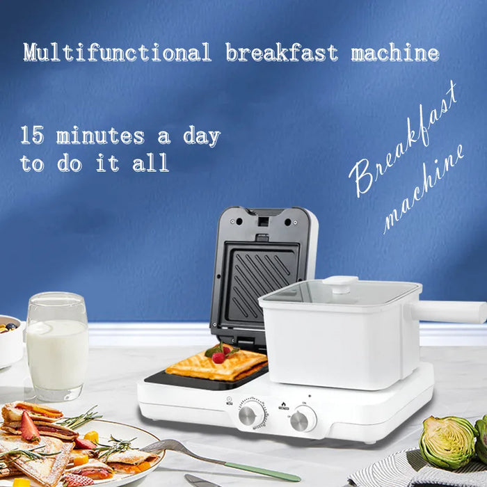 Three in one multifunctional small breakfast machine sandwich baking steamer plate waffle maker machine