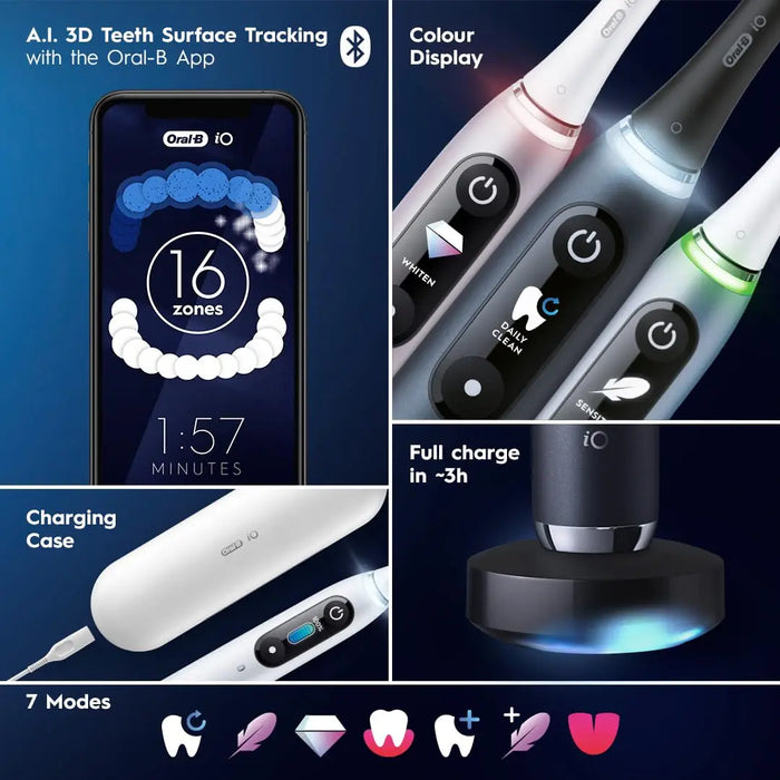 Oral-B iO Series 9 Electric Toothbrush 7 Brushing Modes Smart Clean Teeth With Pressuer Sensor Travel Case Fast Charge