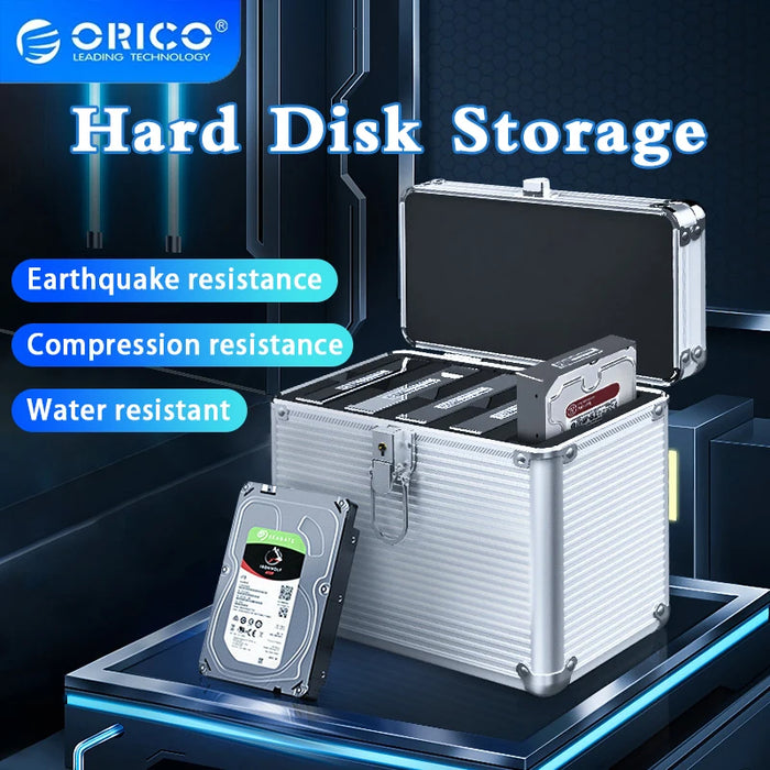 Orico Aluminum 3.5-inch Hard Drive Protection security Box with Locking Storage 10pcs 3.5" HDD Case For 2.5 3.5 M.2 Hard Drive